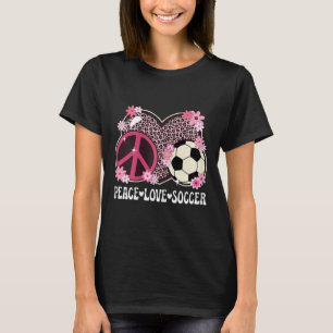 Friedensliebe Fußballliebhaber Leopardenprint Frau T-Shirt