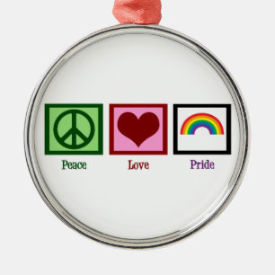 FriedensLiebe-Gay Pride Silbernes Ornament