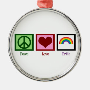 FriedensLiebe-Gay Pride Silbernes Ornament
