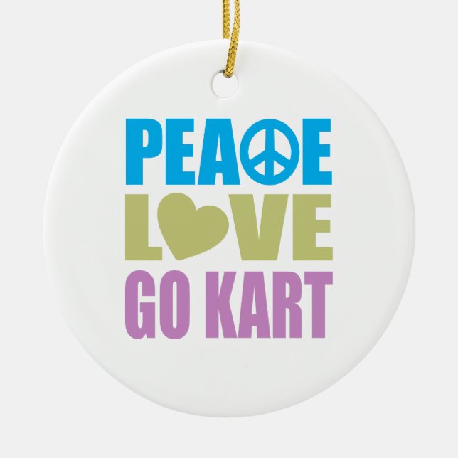 FriedensLiebe gehen Kart Keramikornament (Vorne)