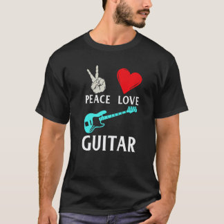 Friedensliebe Gitarre Gitarristen Musik Instrumen T-Shirt