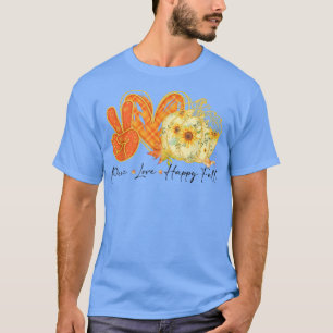 Friedensliebe Glücklicher Herbst Kürbis Sonnenblum T-Shirt