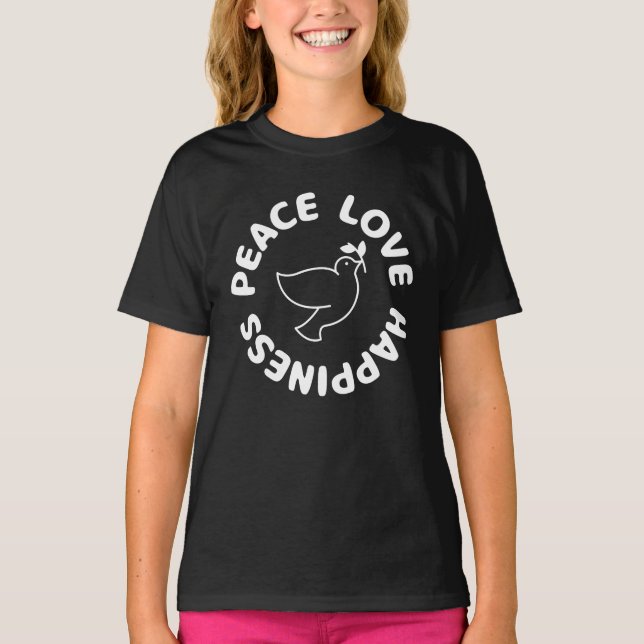 FRIEDENSLIEBE GLÜCKLICHER T - Shirt (Vorderseite)