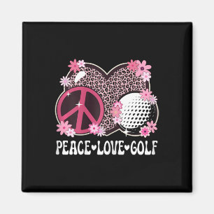 Friedensliebe Golf Liebhaber Leoparden Druck Fraue Magnet