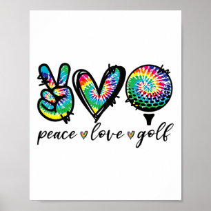 Friedensliebe Golfspieler Tie Dye Golf Liebhaber L Poster