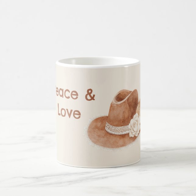 Friedensliebe Groovy Hut Creme Blume Kaffeetasse (Mittel)