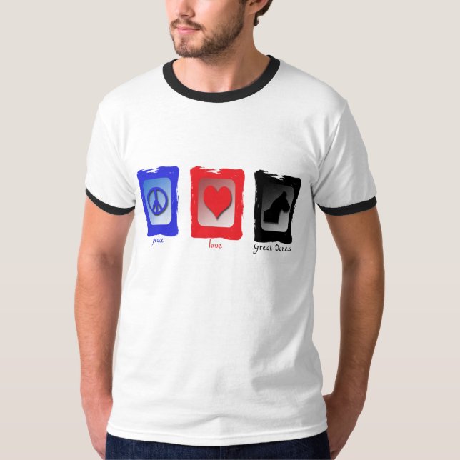 FriedensLiebe-große Dänen T-Shirt (Vorderseite)