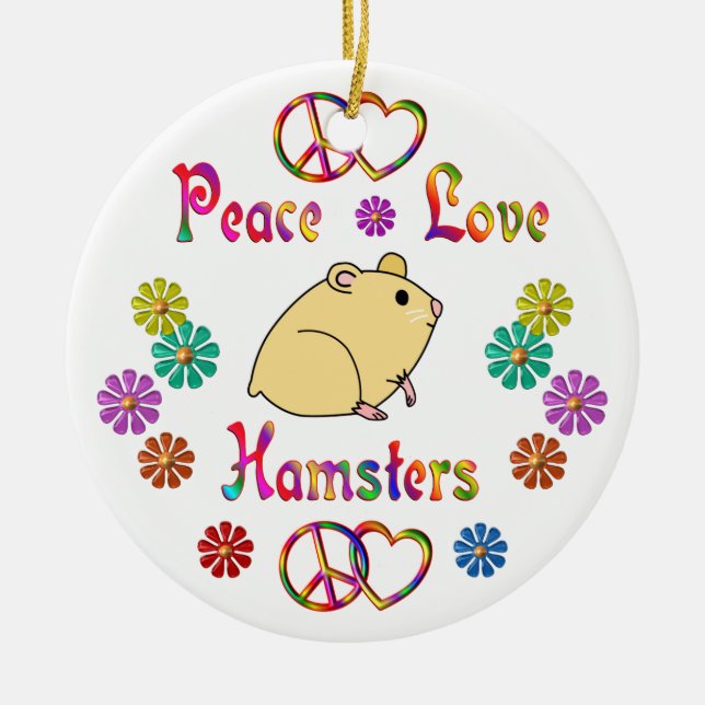 FRIEDENSLiebe-HAMSTER Keramikornament (Vorne)