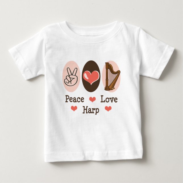 FriedensLiebe-Harfen-Baby-T - Shirt (Vorderseite)