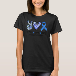 Friedensliebe-Heilungsband Typ-1-Diabetes-Bewussts T-Shirt