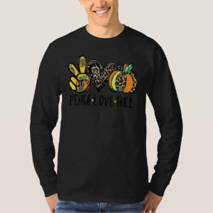 Friedensliebe Herbst Stimmung Kürbis Saison Grusel T-Shirt