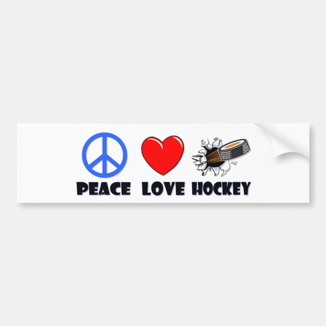 FriedensLiebe-Hockey Autoaufkleber (Vorne)