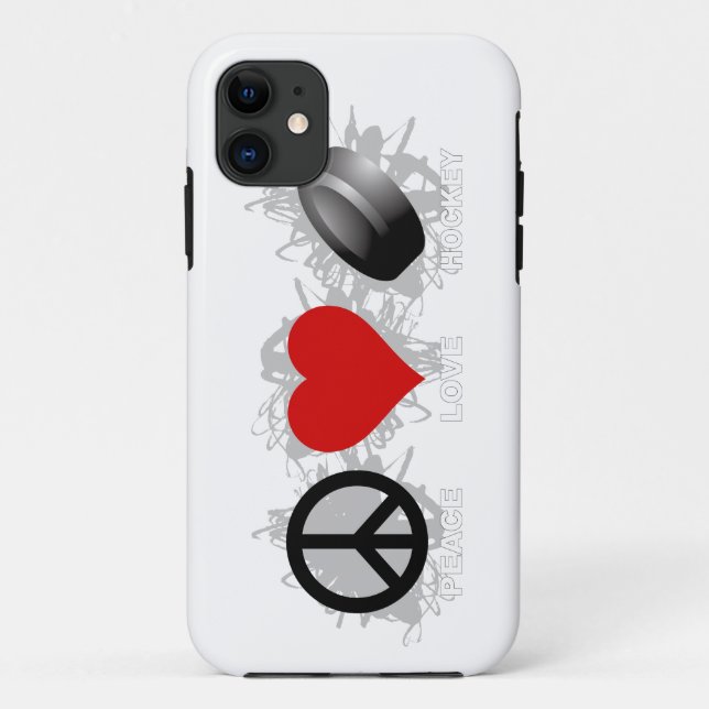 FriedensLiebe-Hockey-Emblem iPhone 5 Fall Case-Mate iPhone Hülle (Rückseite)