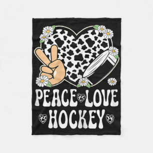 Friedensliebe Hockeyliebhaber Kuh-Druck Frauen Mäd Fleecedecke