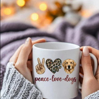 Friedensliebe-Hunde-Tasse | Geschenk für Golden Re Kaffeetasse
