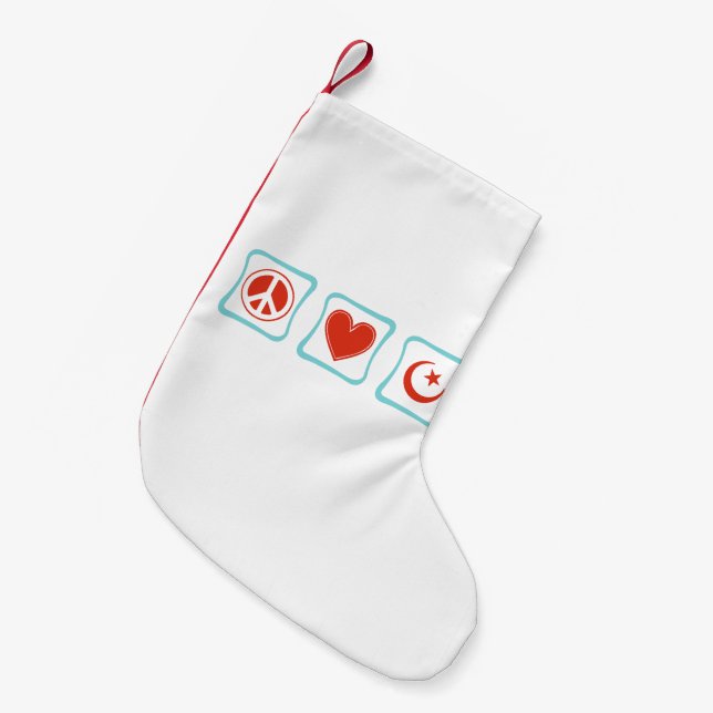 FriedensLiebe-Islam-Quadrate Kleiner Weihnachtsstrumpf (Vorderansicht (hängend))