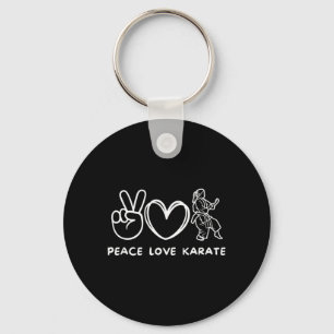 Friedensliebe Karate Mädchen Retro Karate Mädchen  Schlüsselanhänger