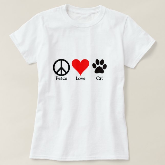 FriedensLiebe-Katze T-Shirt (Design vorne)