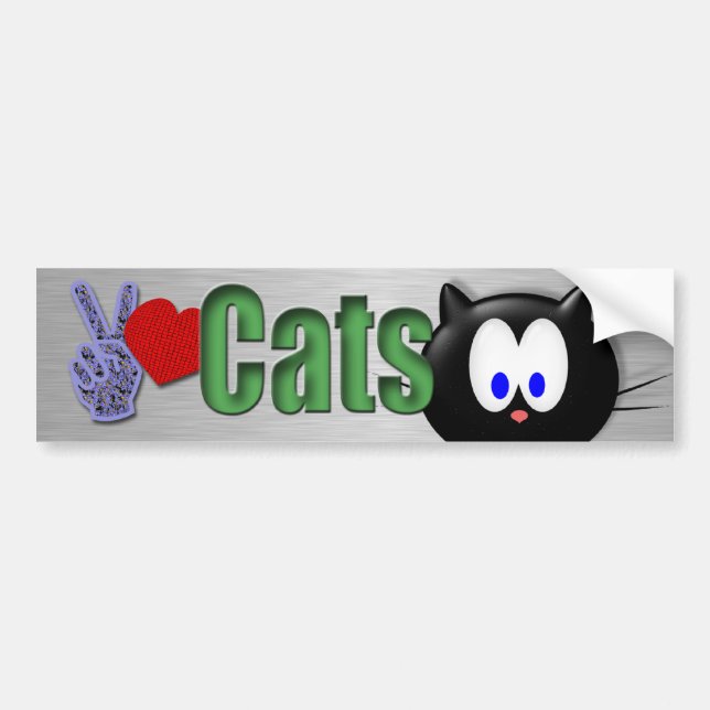 FriedensLiebe Katzen Autoaufkleber (Vorne)