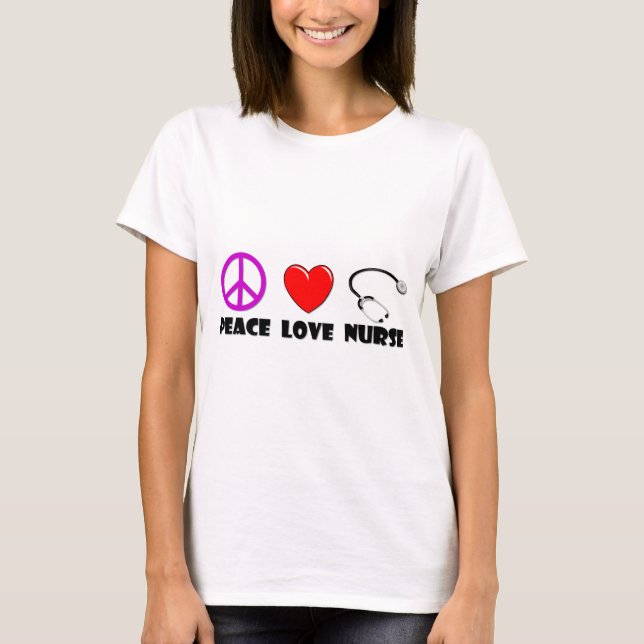 FriedensLiebe-Krankenschwester T-Shirt (Vorderseite)