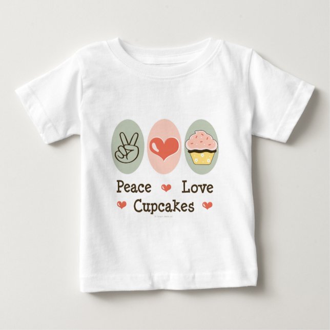 FriedensLiebe-Kuchen-Säuglings-T-Shirt Baby T-shirt (Vorderseite)