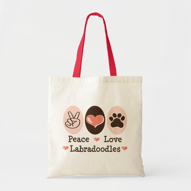 FriedensLiebe Labradoodles Taschen-Tasche Tragetasche (Vorne)