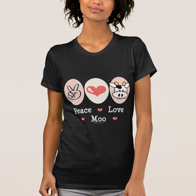 FriedensLiebe-MOO-Kuh-T-Shirt T-Shirt (Vorderseite)