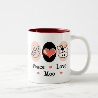 FriedensLiebe-MOO-Kuh-Tasse Zweifarbige Tasse