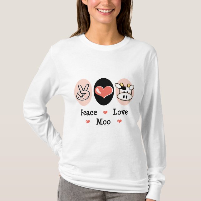 FriedensLiebe-MOO-KuhHoodie T-Shirt (Vorderseite)