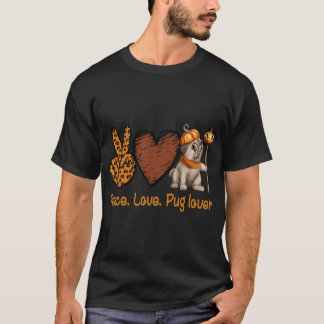 Friedensliebe Mops Liebhaber, Leopard, Mops Hallow T-Shirt