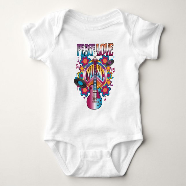 FRIEDENSLiebe-MUSIK Baby Strampler (Vorderseite)