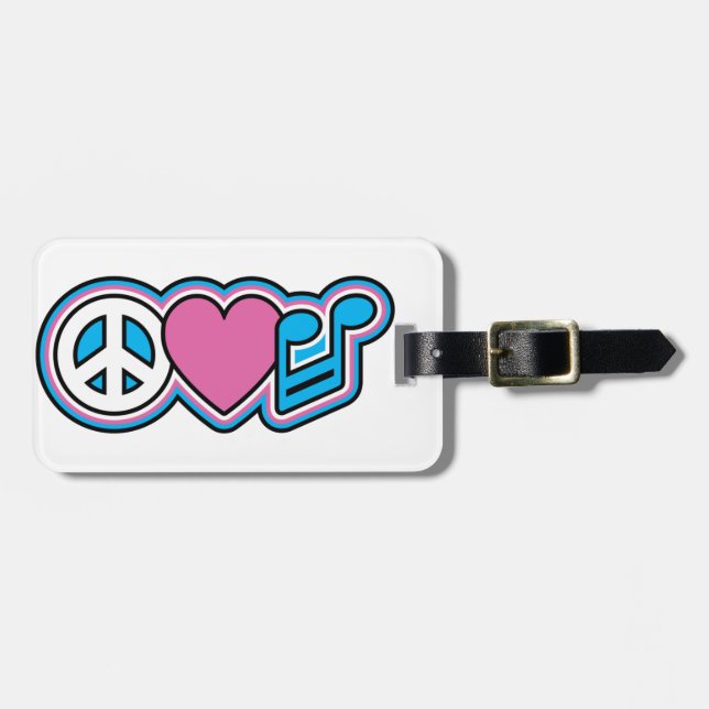 FRIEDENSLiebe-MUSIK Gepäckanhänger (Vorderseite horizontal)