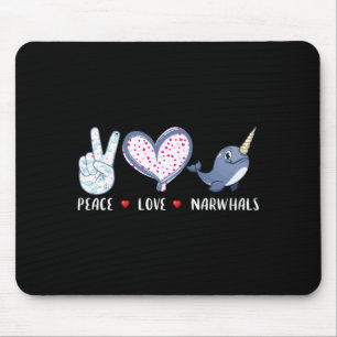 Friedensliebe Narwal für Mädchen Jungen Kinder Mousepad