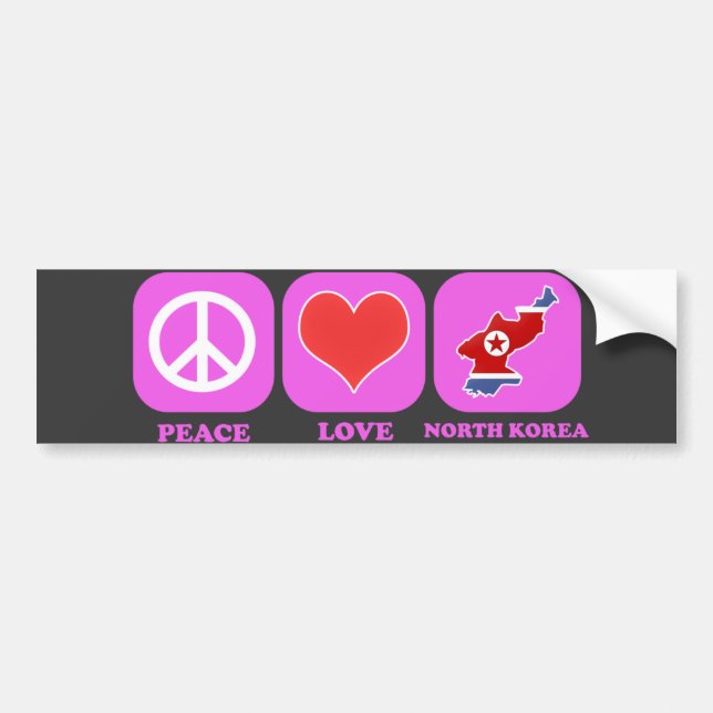 FriedensLiebe Nordkorea Autoaufkleber (Vorne)