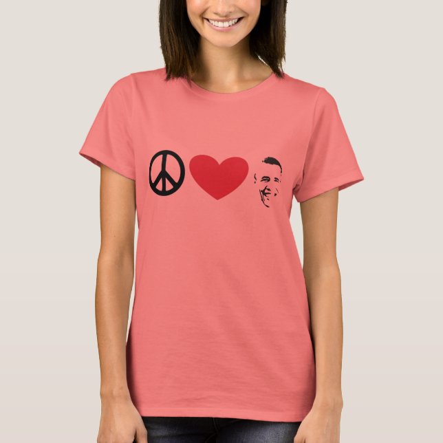 FRIEDENSLIEBE OBAMA T-Shirt (Vorderseite)
