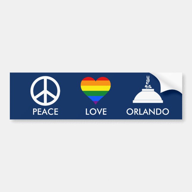 FRIEDENSLIEBE ORLANDO AUTOAUFKLEBER (Vorne)