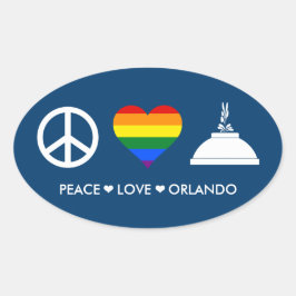 FRIEDENSLIEBE ORLANDO OVALER AUFKLEBER