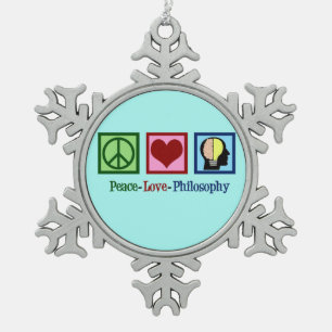FriedensLiebe-Philosophie Schneeflocken Zinn-Ornament