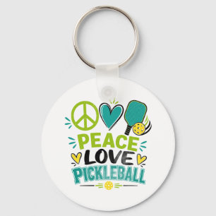 Friedensliebe Pickleball-Geschenk für Pickleball-F Schlüsselanhänger