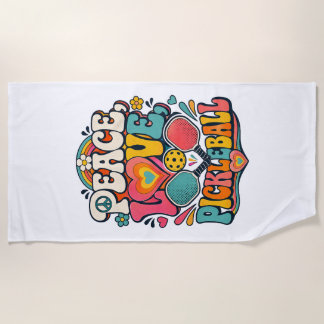 Friedensliebe Pickleball Retro Groovy Sport Strandtuch