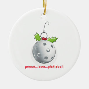FriedensLiebe Pickleball Verzierung Keramik Ornament