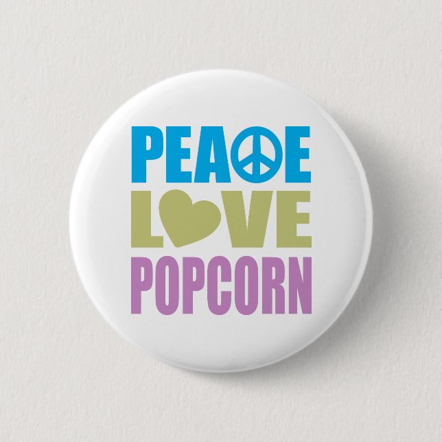 FriedensLiebe-Popcorn Button (Vorderseite)