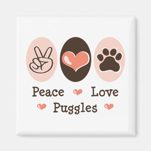 FriedensLiebe Puggles Magnet