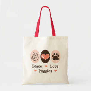 FriedensLiebe Puggles Taschen-Tasche Tragetasche