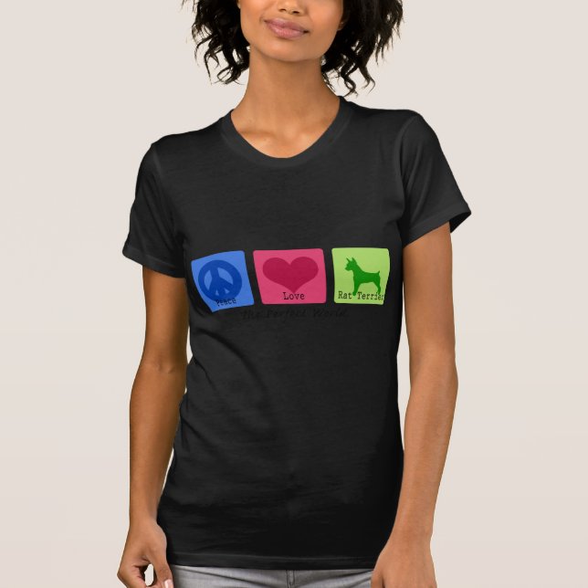 FriedensLiebe-Ratten-Terrier T-Shirt (Vorderseite)