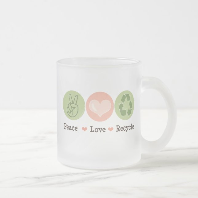FriedensLiebe recyceln mattierte Tasse (Rechts)