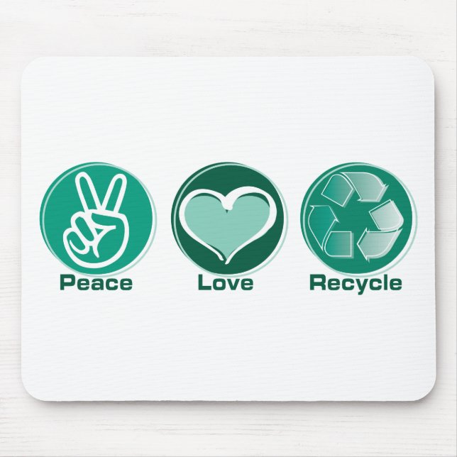 FriedensLiebe recyceln Mousepad (Vorne)