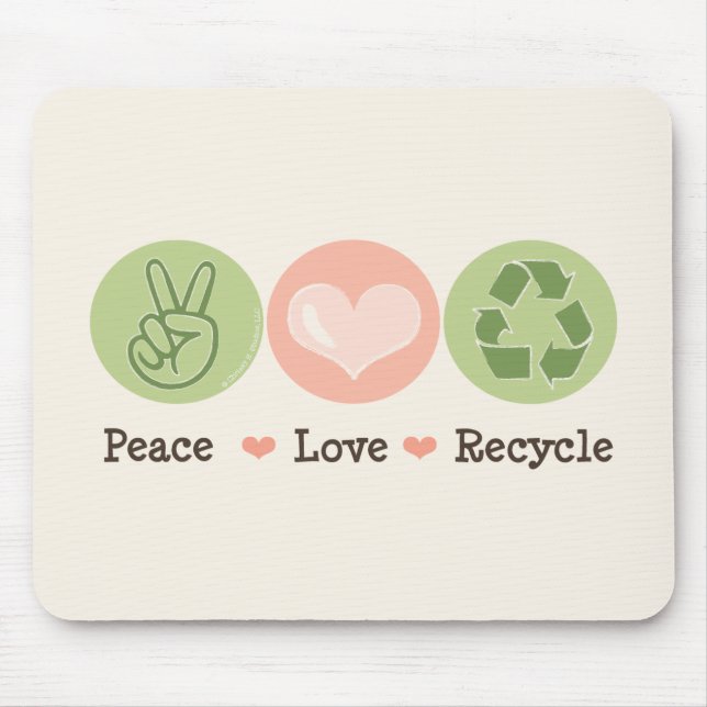 FriedensLiebe recyceln Mousepad (Vorne)