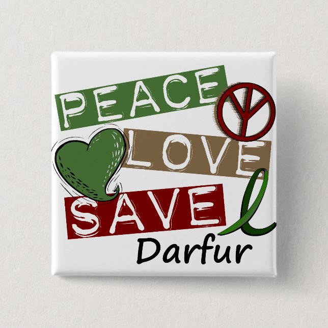 FRIEDENSLiebe RETTEN Darfur Button (Vorderseite)