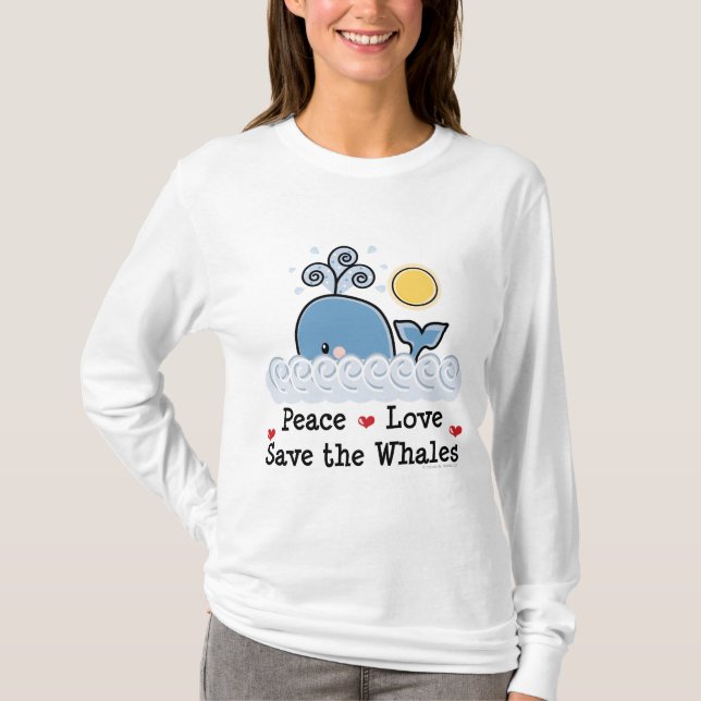 FriedensLiebe retten den Walen Hoodie T-Shirt (Vorderseite)